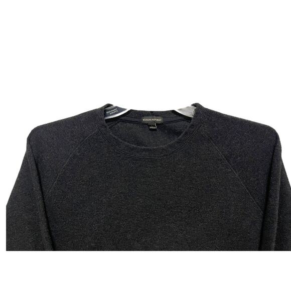 Large Banana Republic Long Sleeve Crew Neck Mens Sweater Dark Gray - Picture 5 of 12